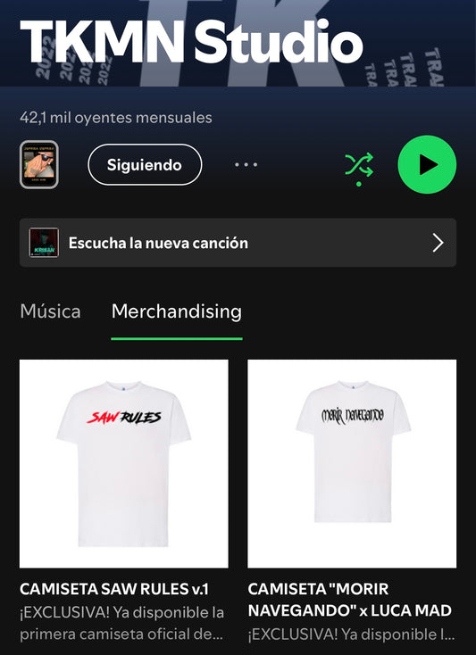 ¡Ya Disponible! Encuentra el Merchandising Oficial de TKMN STUDIO en Spotify